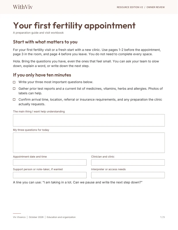 Your first fertility appointment